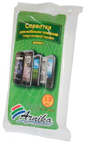 Салфетки влажные АРНИКА для мобильных устройств и портативной техники, 15 шт - №1