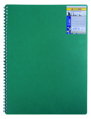 Тетрадь Buromax CLASSIC А6, 80 листов, клетка, зеленая - №1
