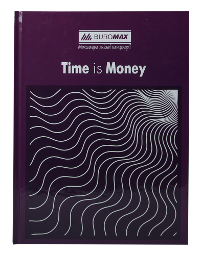 Книга канцелярская Buromax TIME IS MONEY А4, 96 листов, клетка, фиолетовая - №1