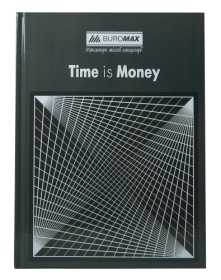 Книга канцелярська Buromax TIME IS MONEY А4, 96 аркушів, клітинка, сіра