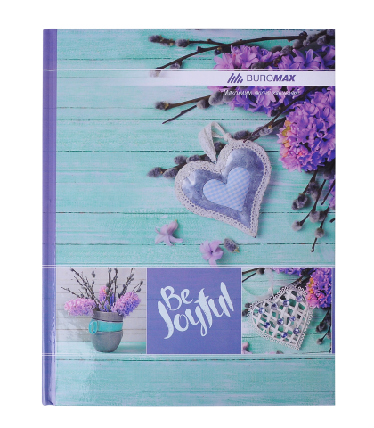 Книга канцелярська Buromax ROMANTIC А4, 96 аркушів, клітинка, бірюзова