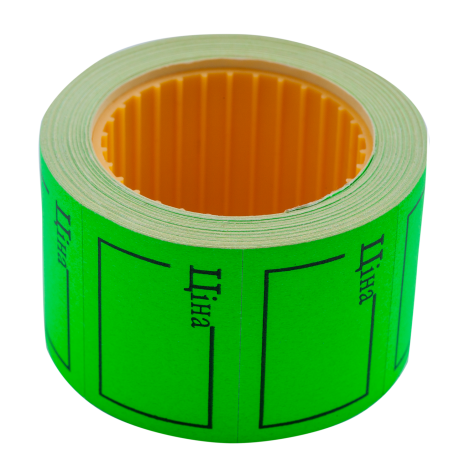 Ценник прямоугольный ЦІНА Buromax 35х25 мм, 240 шт, зеленый - №1