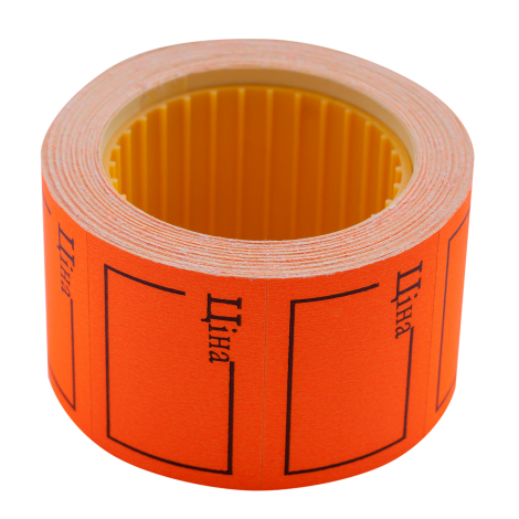Ценник прямоугольный ЦІНА Buromax 35х25 мм, 240 шт, оранжевый - №1