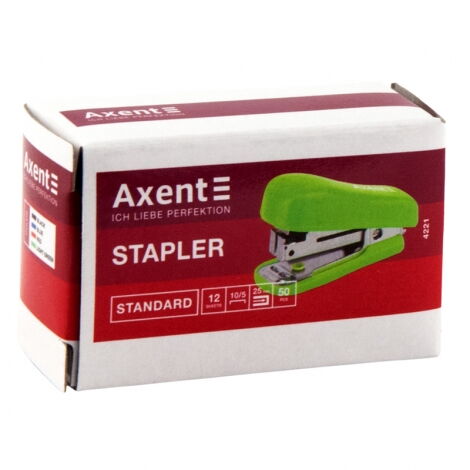 Степлер Axent Standard №10/5, 12 листов, салатовый - №2
