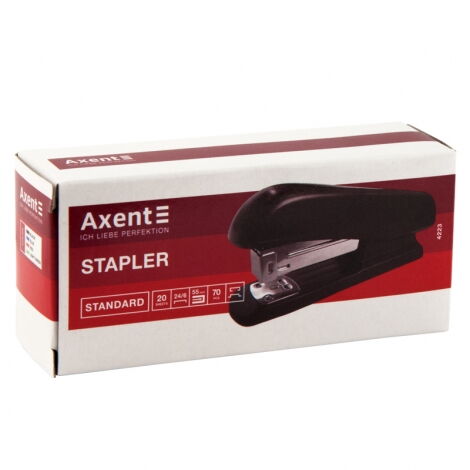Степлер Axent Standard №24/6, 20 листов, черный - №2