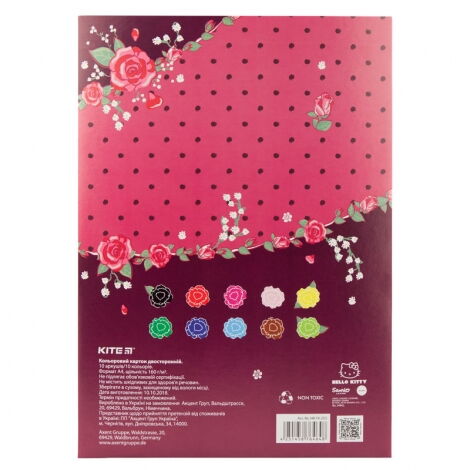 Картон цветной двусторонний KITE Hello Kitty А4, 10 листов, 10 цветов - №2