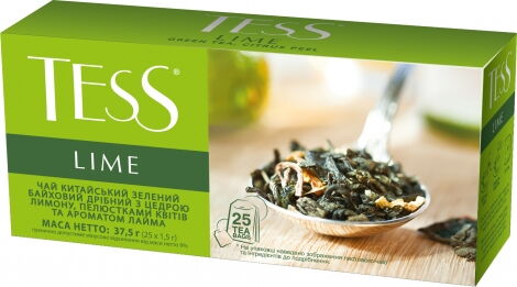 Чай зеленый в пакетиках Tess LIME, 25 шт х 1.5 г - №1