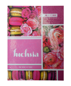 Книга канцелярська Buromax BOHO CHIC А4, 96 аркушів, лінія, рожева