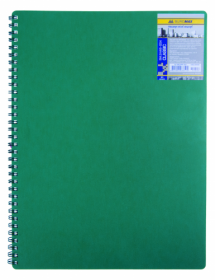 Зошит на пружині Buromax CLASSIC А4, 80 аркушів, клітинка, зелена