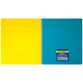 Тетрадь Buromax UKRAINE В5, 96 листов, клетка, желтая/голубая