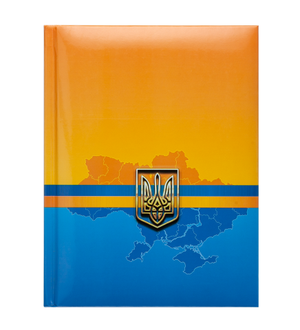 Книга записная Buromax UKRAINE А5, 80 листов, клетка, синяя