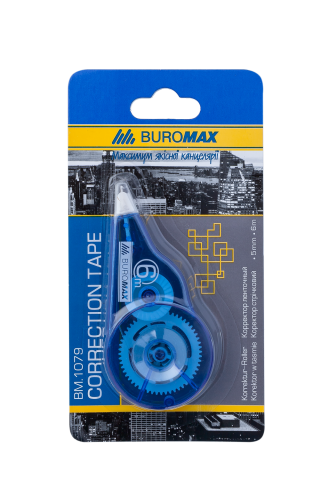 Корректор ленточный BUROMAX 5 мм х 6 м, голубой - №1