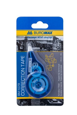 Коректор стрічковий BUROMAX 5 мм х 6 м, блакитний