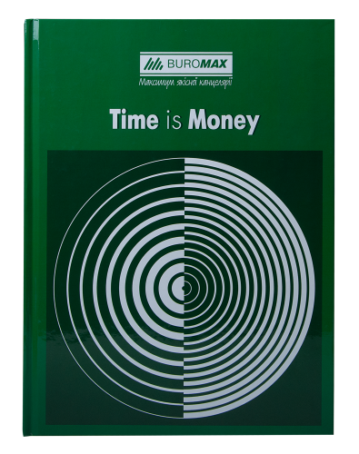 Книга канцелярская Buromax TIME IS MONEY А4, 96 листов, зеленая - №1