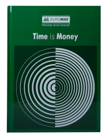 Книга канцелярская Buromax TIME IS MONEY А4, 96 листов, зеленая