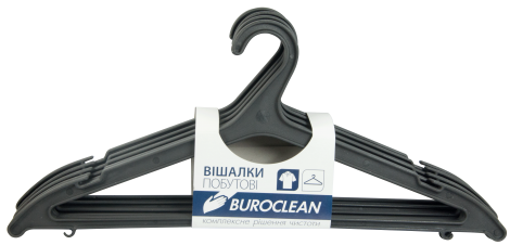 Плечики бытовые Buroclean, черные, 5 шт - №1