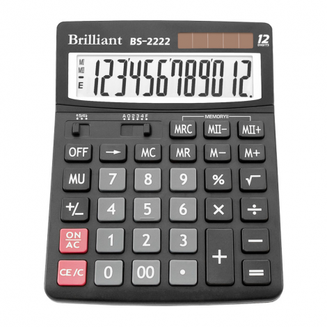 Калькулятор Brilliant BS-2222, 12 разрядов - №1