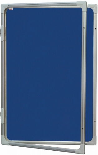 Доска-витрина текстильная 2х3 модель 2  90x120 см, синяя - №1