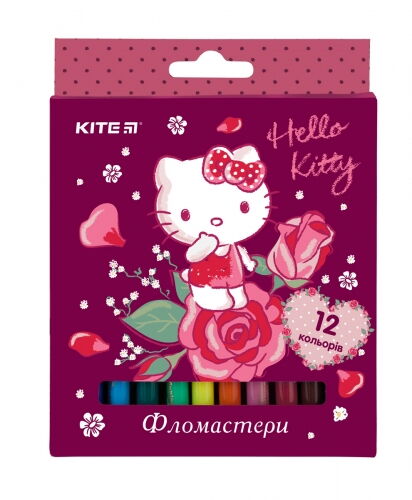 Фломастеры KITE Hello Kitty, 12 цветов - №1