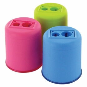 Чинка KUM POD K2 з контейнером, 2 отвори, асорті