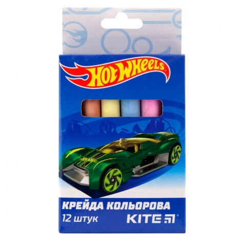 Мел цветной KITE Jumbo Hot Wheels, 12 шт - №1