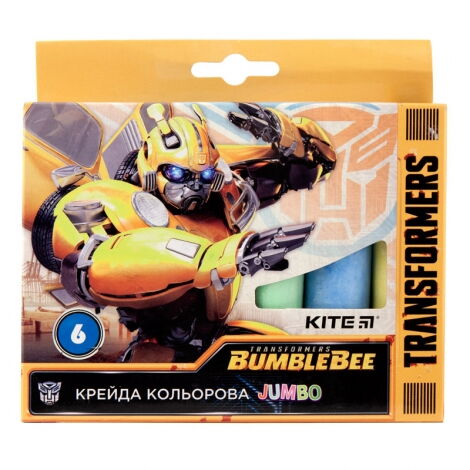 Мел цветной KITE Jumbo Transformers, 6 шт - №1