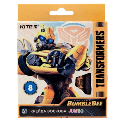 Карандаши-мелки восковые KITE Jumbo Transformers, 8 цветов - №1