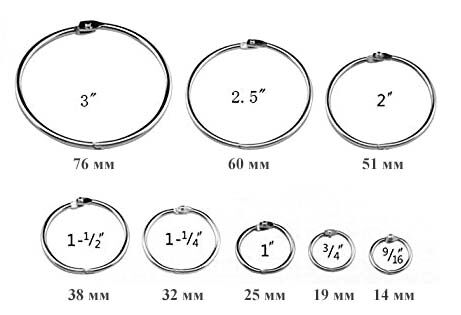 Кольцо металлическое для переплета 76 мм (3"), серебро, 10 шт - №2