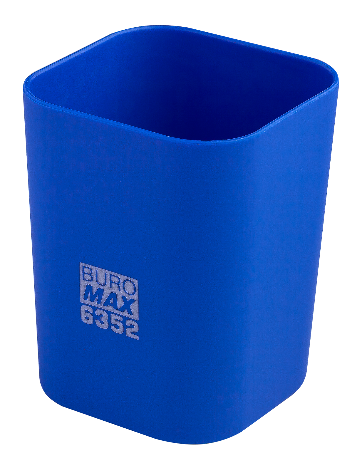 Подставка для ручек пластиковая квадратная Buromax Ruber Touch, синяя - №1