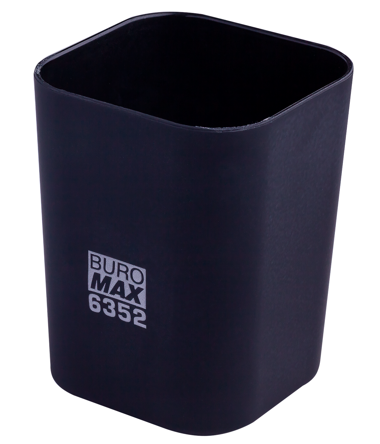 Подставка для ручек пластиковая квадратная Buromax Ruber Touch, черная - №1