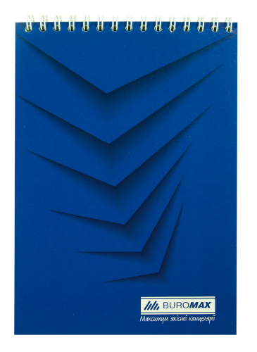 Блокнот на пружине сверху Buromax Monochrome JOBMAX А5, 48 листов, клетка, синий - №1