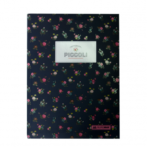 Книга записная Buromax PICCOLI А5, 80 листов, клетка, темно-синяя - №1