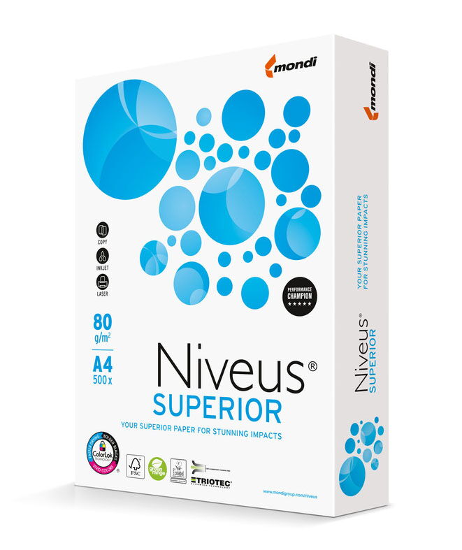 Офисная бумага Mondi NIVEUS SUPERIOR А4, 80 г/м2, 500 листов - №1