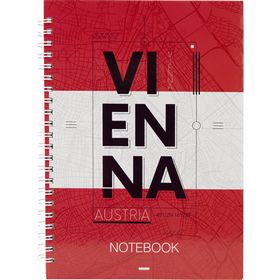 Блокнот на спирали Axent Flags Vienna А5, 96 листов, клетка