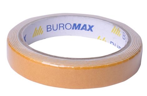 Скотч двухсторонний Buromax на пенной основе 18 мм х 2 м, бежевый, 8 шт - №2
