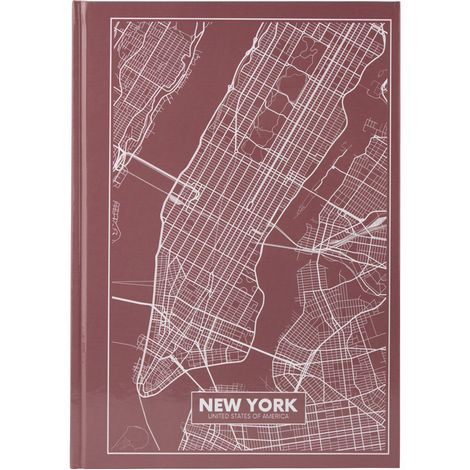 Книга записная Axent Maps New York А4, 96 листов, клетка, розово-коричневая - №1
