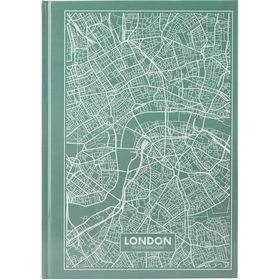 Книга записная Axent Maps London А4, 96 листов, клетка, бирюзовая