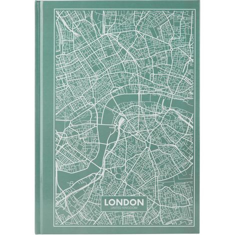 Книга записная Axent Maps London А4, 96 листов, клетка, бирюзовая - №1