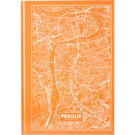 Книга записная Axent Maps Prague А4, 96 листов, клетка, персиковая