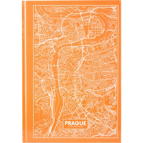 Книга записная Axent Maps Prague А4, 96 листов, клетка, персиковая - №1