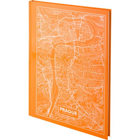 Книга записная Axent Maps Prague А4, 96 листов, клетка, персиковая - №3