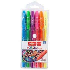 Ручка гелева Trigel Neon, набір 6 кол., асорті