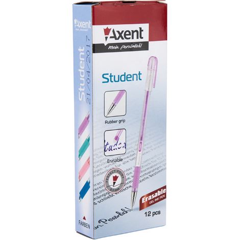 Ручка гелевая "пиши-стирай" Axent Student 0.5 мм, синяя - №2
