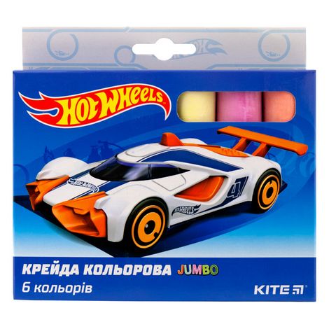 Мел цветной KITE Hot Wheels Jumbo, 6 шт - №1
