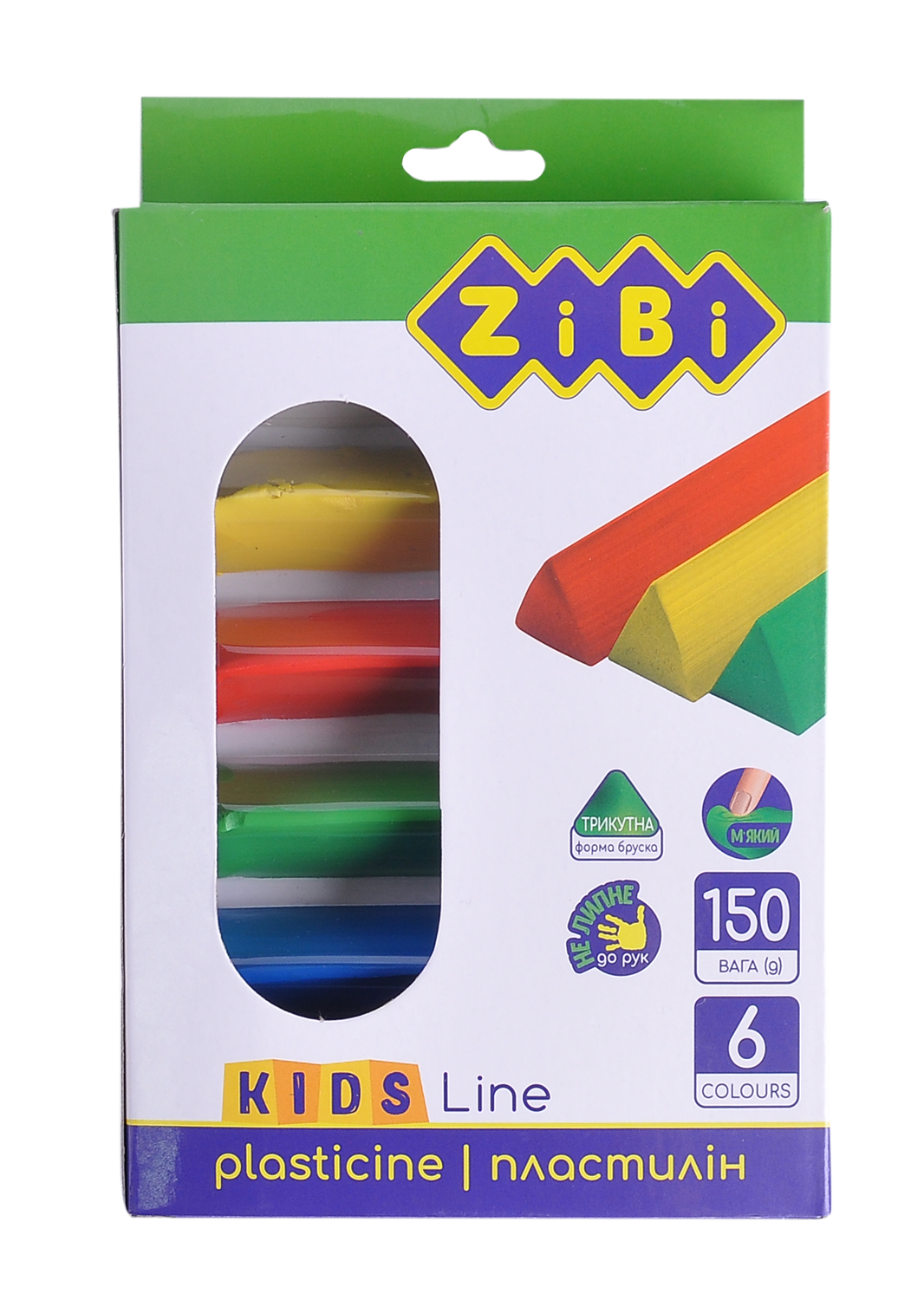Пластилін 6 кольорів, 150 р, KIDS Line