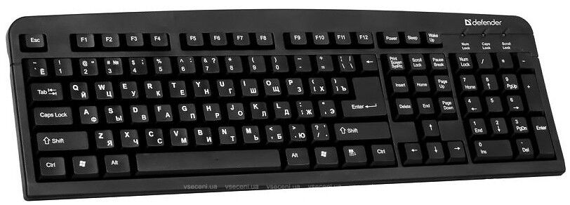 Клавиатура DEFENDER (45529) Element HB-520 USB UKR, черная - №1
