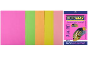 Набір кольорового паперу А4, 80г/м2, NEON, 5кол., 50л.