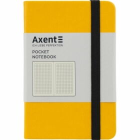 Книга записная Axent Partner  9.5х14 см, 96 листов, клетка, желтая