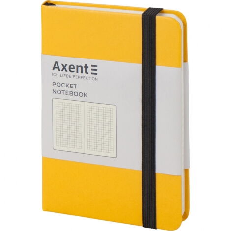 Книга записная Axent Partner  9.5х14 см, 96 листов, клетка, желтая - №2
