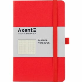 Книга записная Axent Partner 12.5х19.5 см, 96 листов, точка, красная